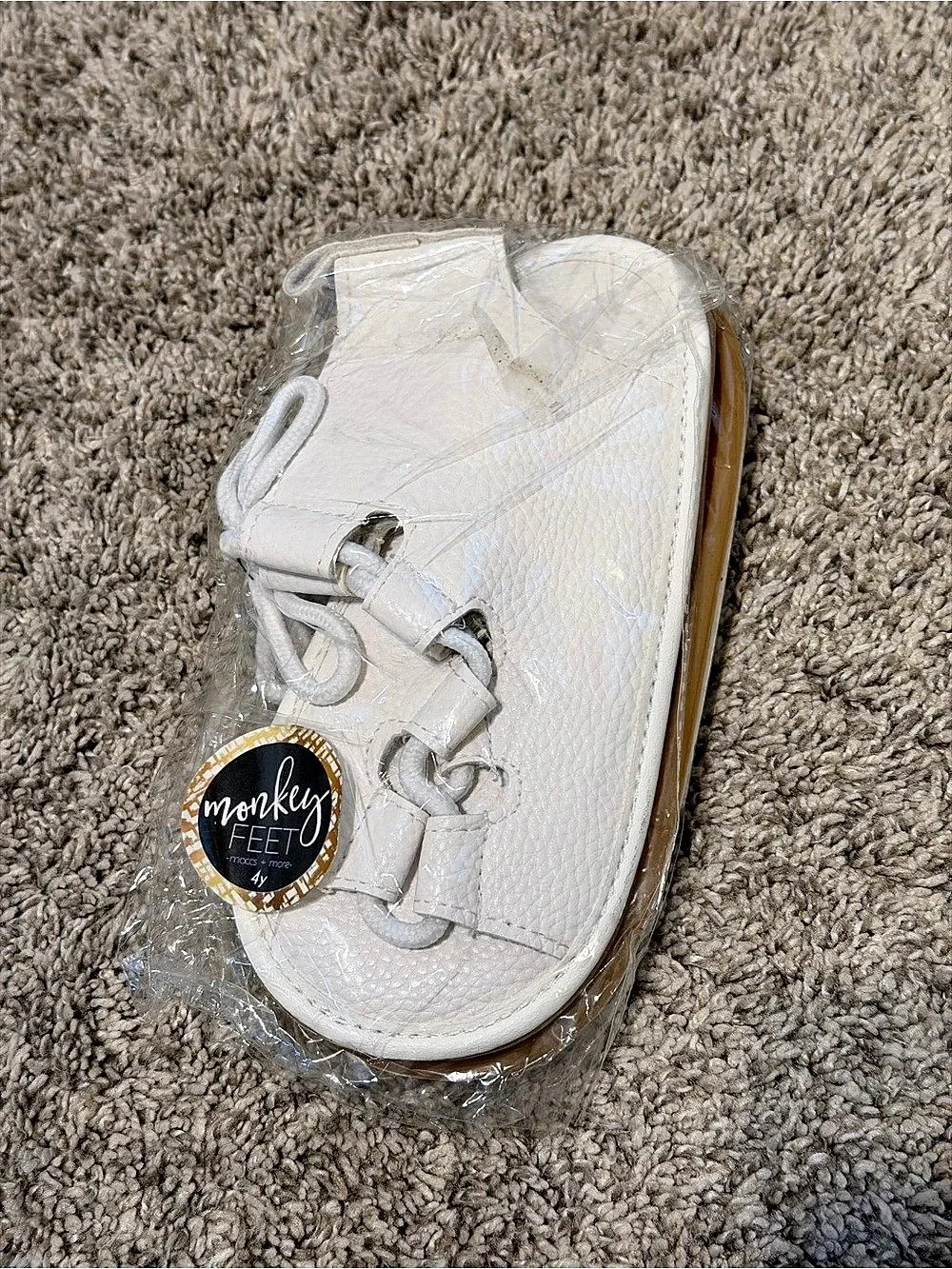 Monkey Feet White Strappy Sandals NWT